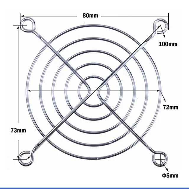 80 мм вентиляторная решетка из нержавеющей стали, сетчатая крышка вентилятора