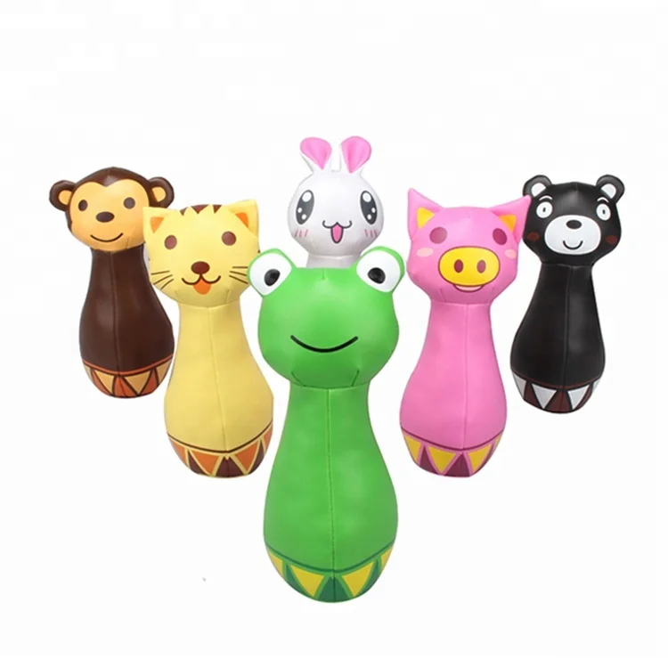 Высокое качество на заказ дешевые Мультяшные Животные Мягкий шар для боулинга набор для детей