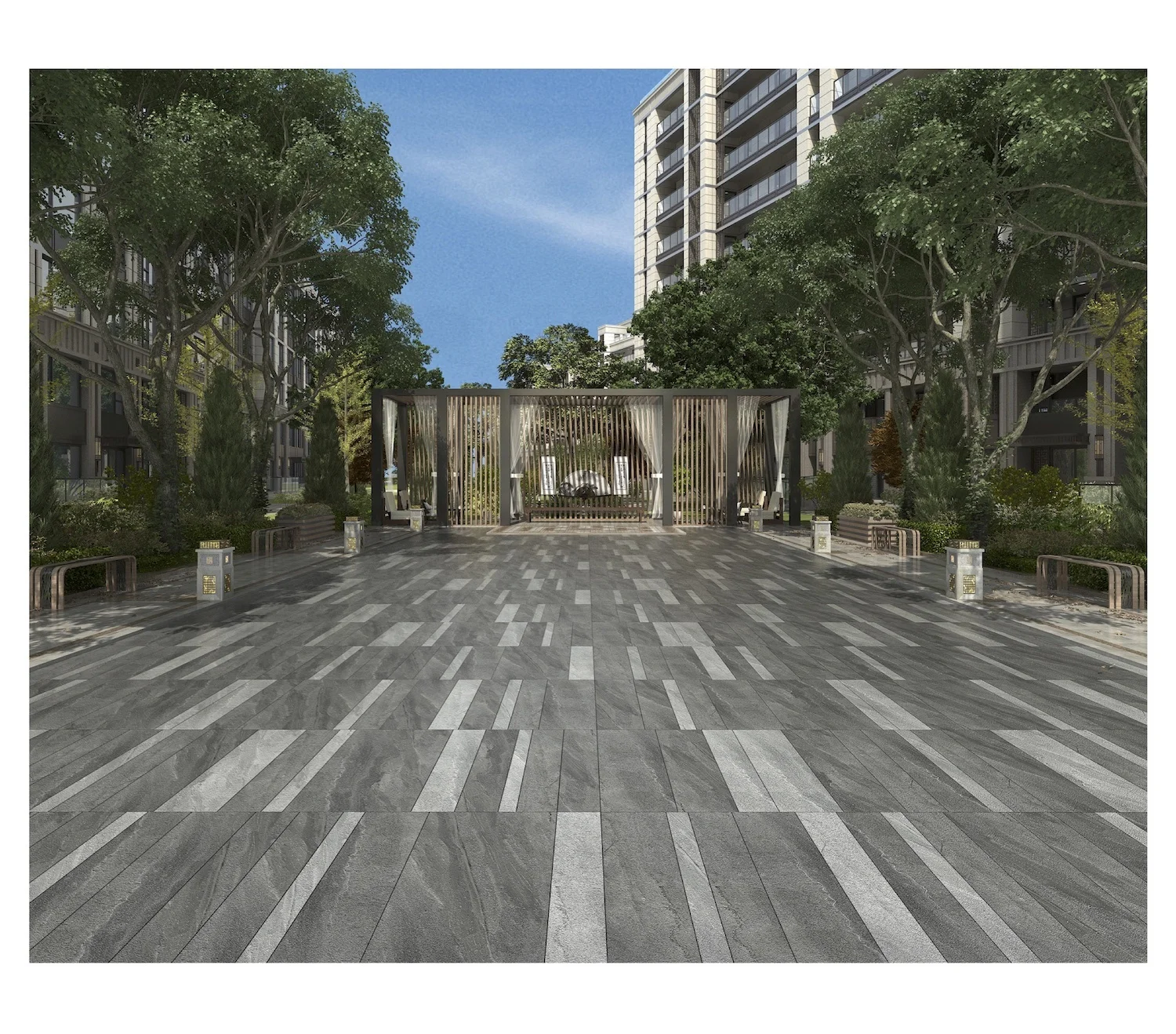 Dark Grey Foshan Manufacturing Pavement Natural Stone Outdoor Floor Tiles Durable Outdoor Pavers