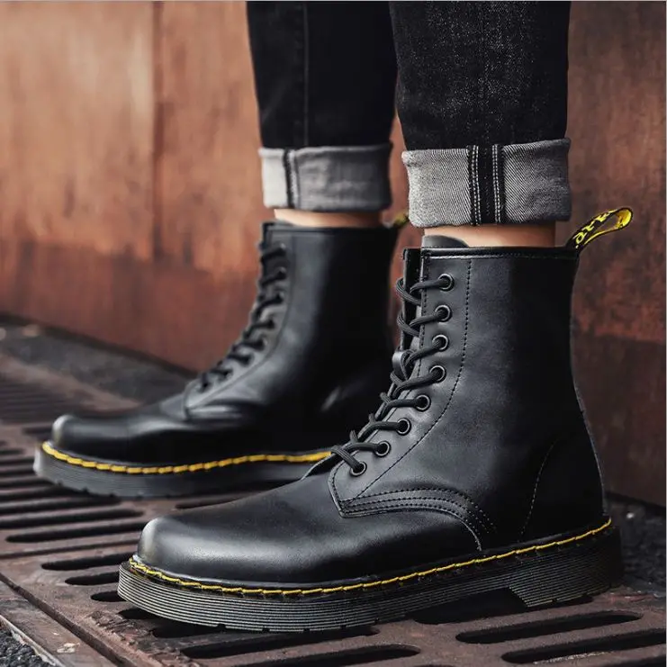 2021 New Style Shoes Work Boots Classic Flat Boots Waterproof keep warm Ankle Boots Men Genuine Leather Botas