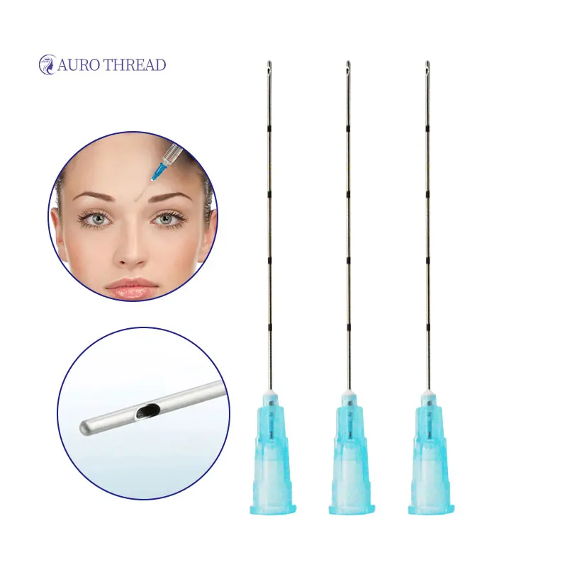 Long shelf life round tip disposable micro cannula  22G 70mm syringe needle fine micro cannula types of needle