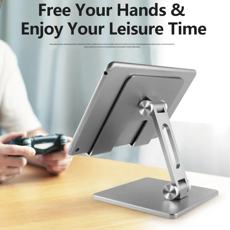 Multi-angle folding tablet stand aluminum alloy desktop tablet holder heavy duty tablet stand