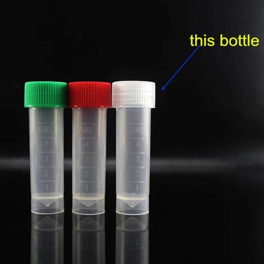 2016 hot sale 5 ml flat bottom centrifuge tube laboratory sample bottles laboratory plastic bottle screw cap