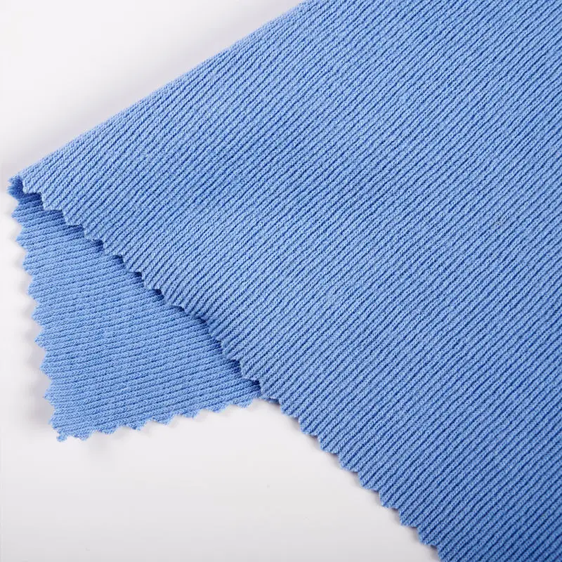 High Quality 60% Polyester 40% Cotton Single Ribbed Knit Fabric 226gsm Outdoor Sportswear Winter Jacket Fabrics