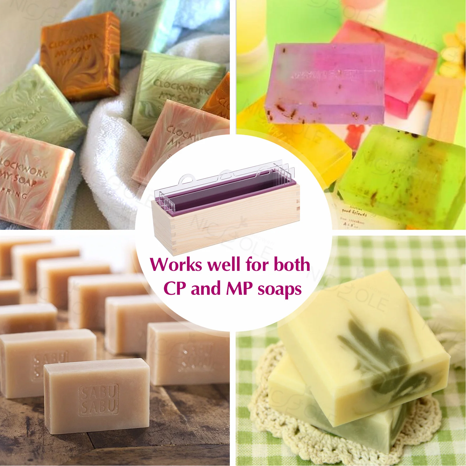 New Nicole Handmade Luxury DIY Soap Making Kit with Baffle Silicone Molds Soap Base Essential Oils Soap Making Tools