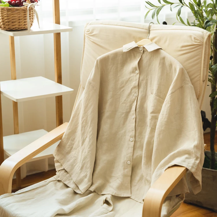 2023 new designer luxury apparel organic flax linen clothing for woven