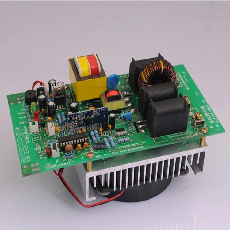 Induction heater connects coils to heat the plastic extruder