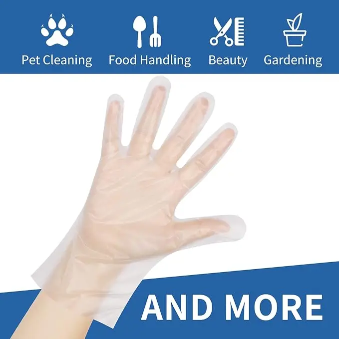High quality 100pcs/pack disposable plastic clear TPE gloves for export South Korea