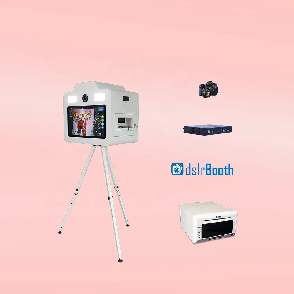 21.5 inch Touch Screen LCD Monitor Magic Photo Booth with Fill Light Fashion Selfie Photo Booth DSLR Selfie Photo Booth