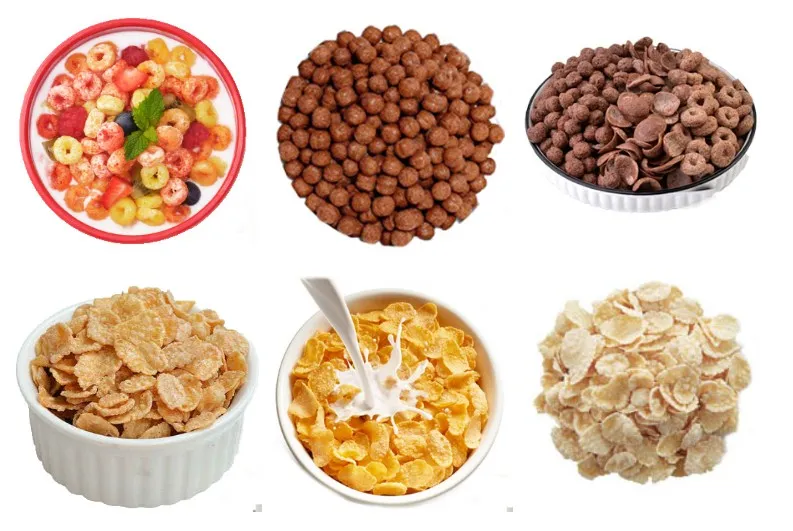 Industrial Crispy Puffed Breakfast Cereal Maker Corn Flakes Extruder Machine