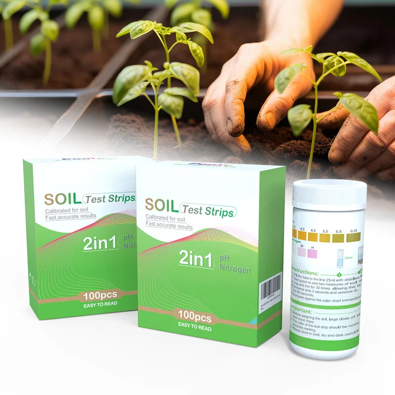 Soil Ph Nitrogen Nitrate Testing Kit for Garden and Home Farm Plants with PH Soil test strips