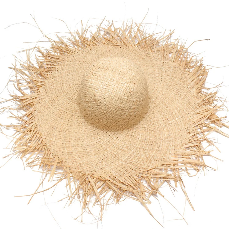 custom wholesale handmade natural grass raffia straw hat body Floppy straw hat body