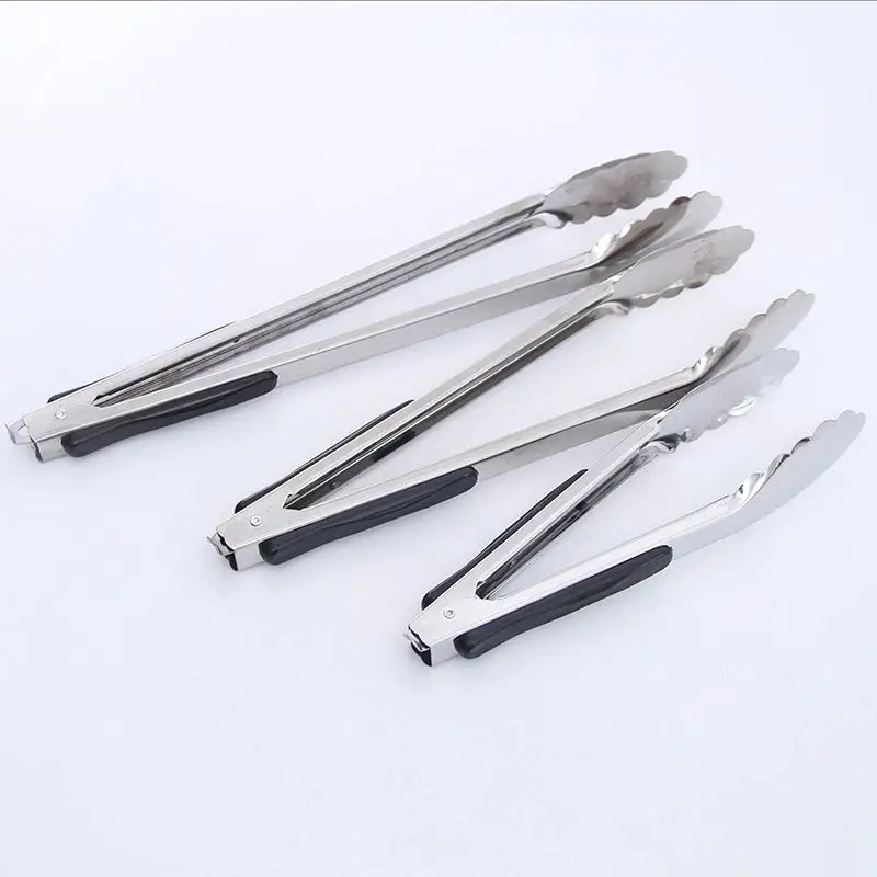 The Fine Quality Metal Food Tweezers Barbecue Tongs Stainless Steel Food Tong 3 Set