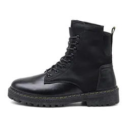 Fashion Men Motorcycle Boots Cool Rivet Combat Army Men Boots Punk Goth Biker Men PU Shoes