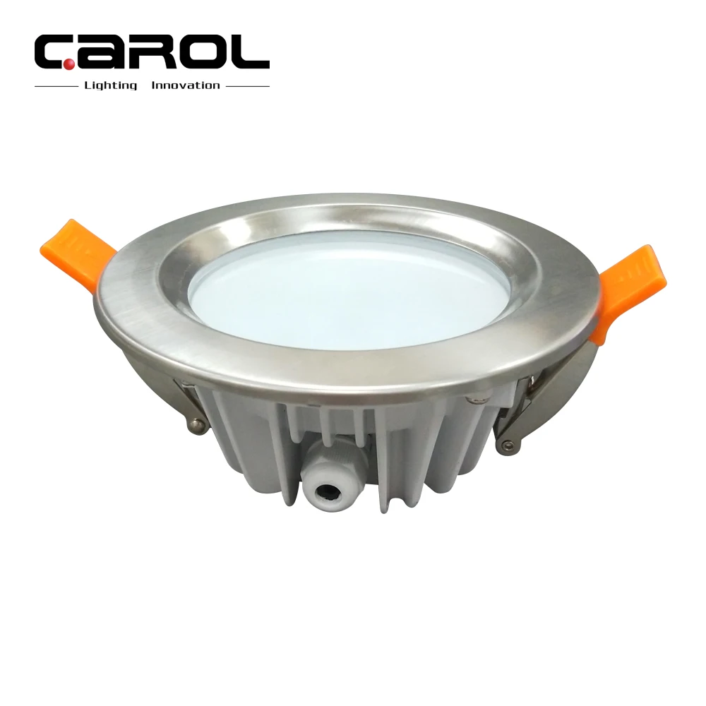 0-10v dimmable recessed fixed stainless steel cover led fire rated water proof downlight ip 65
