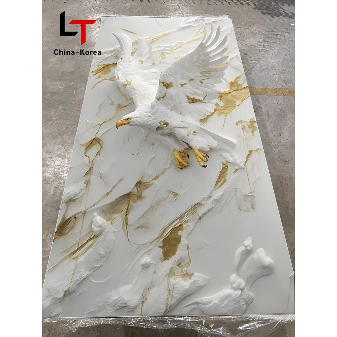 LT Cheap Price 3D UV Wall Panel Waterproof PVC Wall Decor Faux Replacement Wall Board For Living Room