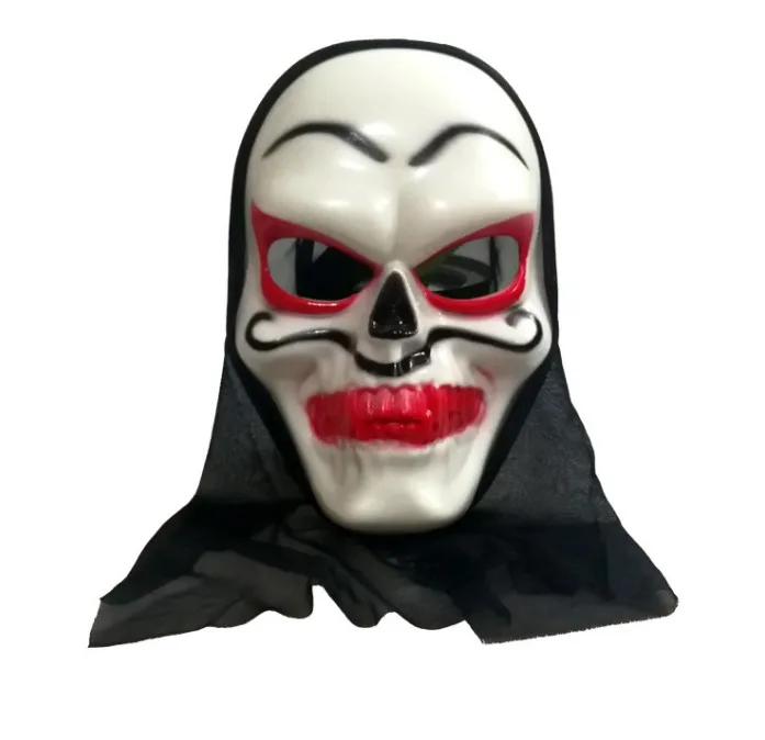 Scary face Mask Halloween characters dress up props full-face ghost head Mask big beard plus cloth  party Mask