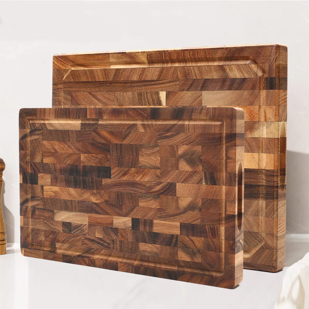 Заводская просто оптом грецкого ореха акации тиковое дерево набор разделочных досок с соком Groove деревянные Бамбуковые разделочные