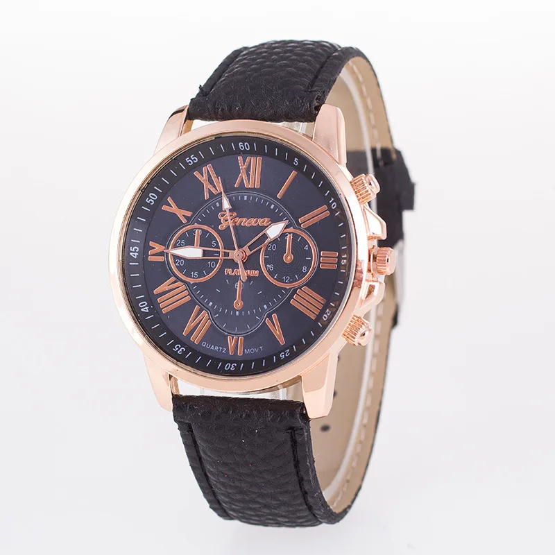 Factory Price Quartz Analog Leather Geneva Wrist Watches For Women