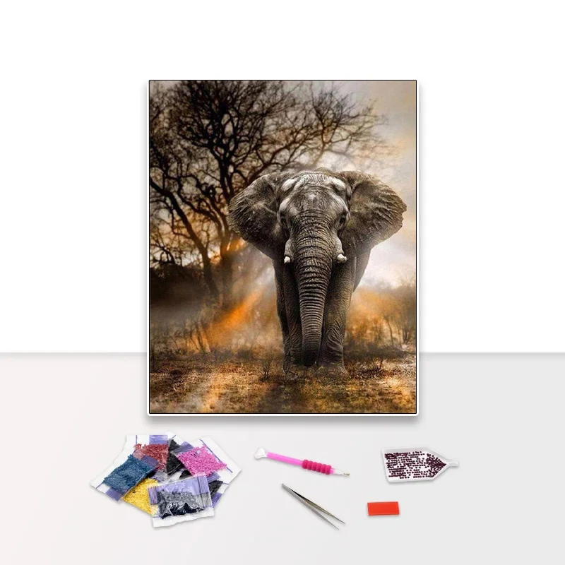 Wholesale 5d Diy Diamond Painting Elephant Full Drill Mosaic Picture Diamond Embroidery Home wall Decor