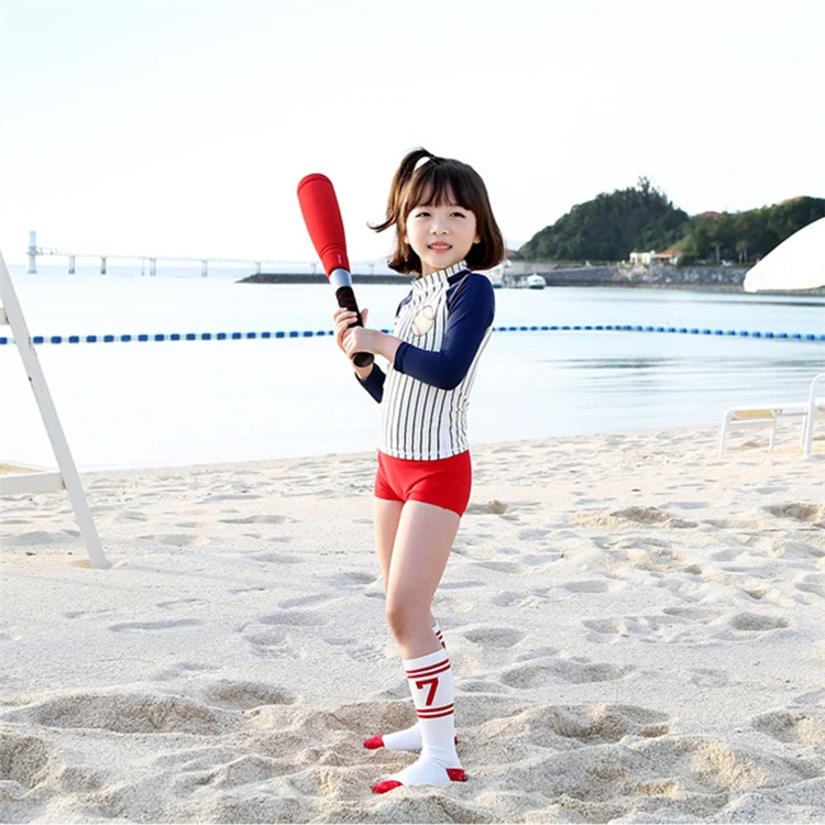 long sleeve two piece swimwear swimsuit for kids children swimwear girls