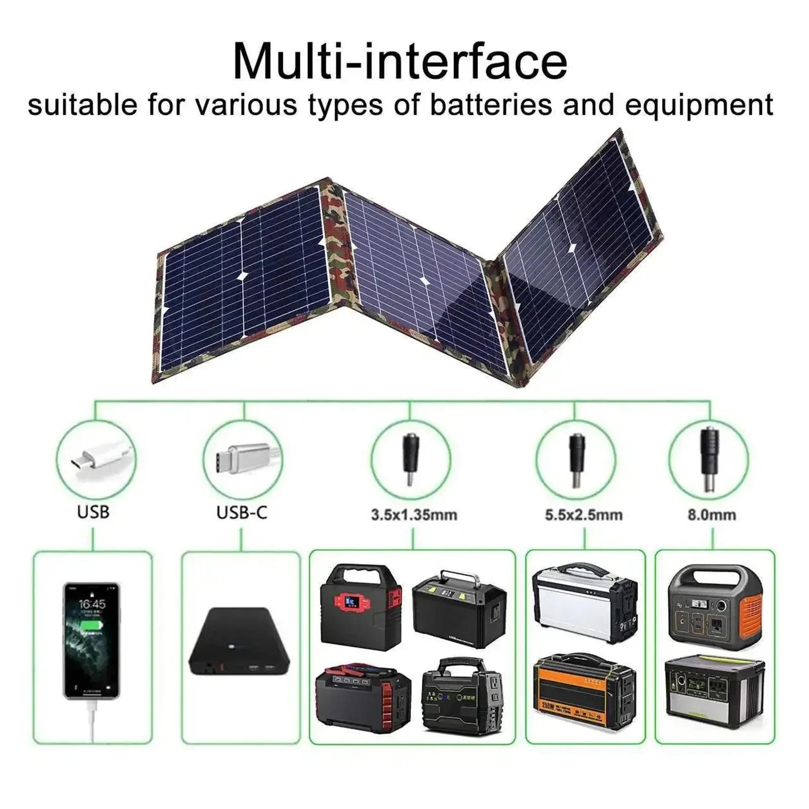 Senhuo Portable Solar 800W Foldable Panel Mobile Power 18V Suitable For Outdoor Generator Charging