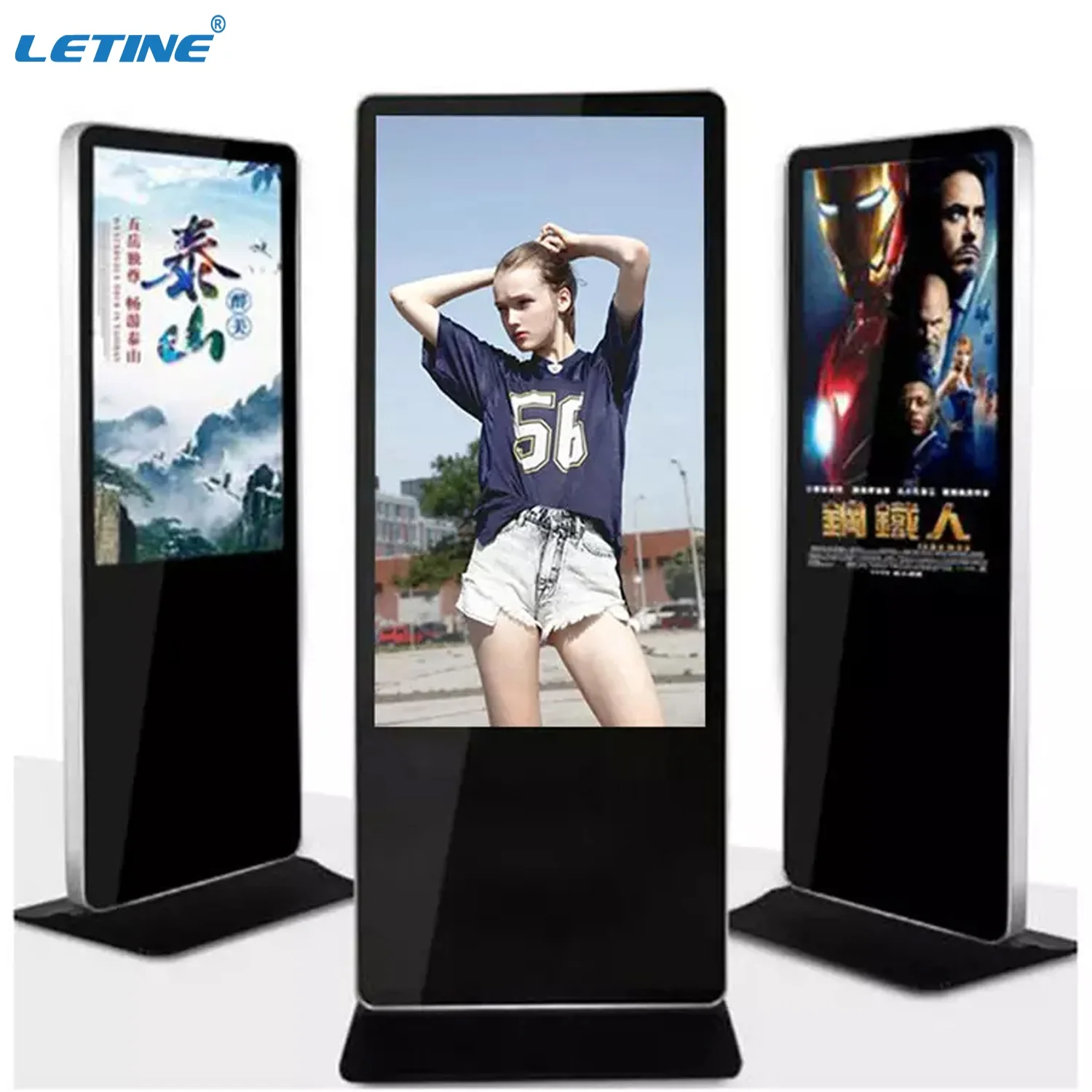 Indoor Android Vertical LCD Touch Screen Kiosk 32/43/49/55/65/75/86/100 Inch Floor Standing Display Digital Signage Displays