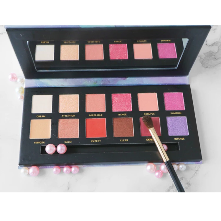 Wholesale 12 colors ready to ship vegan makeup gliting eye shadow eyeshadow palette