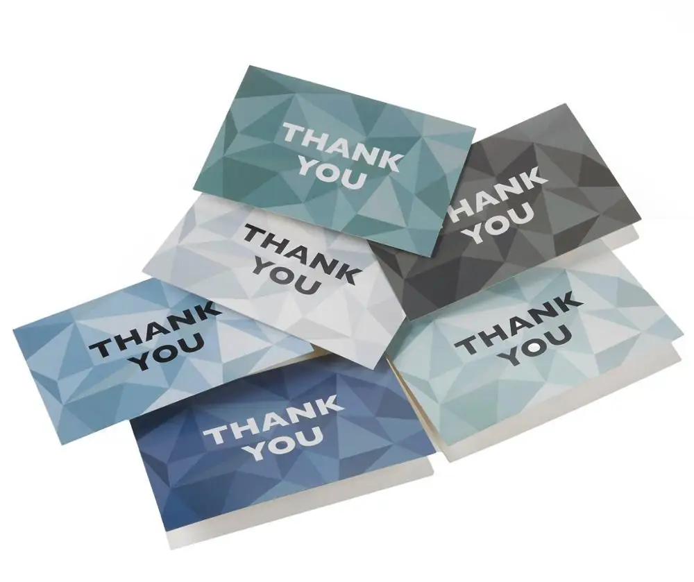 Pack of 48 /24 /12 Greeting Cards Thank you Card Set with Envelope Included Gift Packaging two fold greeting Cards