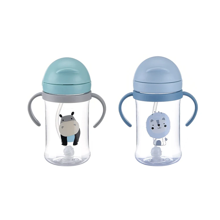 Top Selling Products 2024 Custom  400ML Plastic Bottles Sport Training Cartoon Baby Cups Cute Water Bottle For Kids With Straw