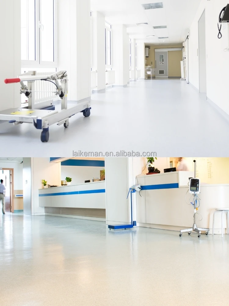 Waterproof Durable Commercial Flooring Rolls For kindergarten Hospital Bacteria-proof Eco-friendly heterogeneous homogeneous