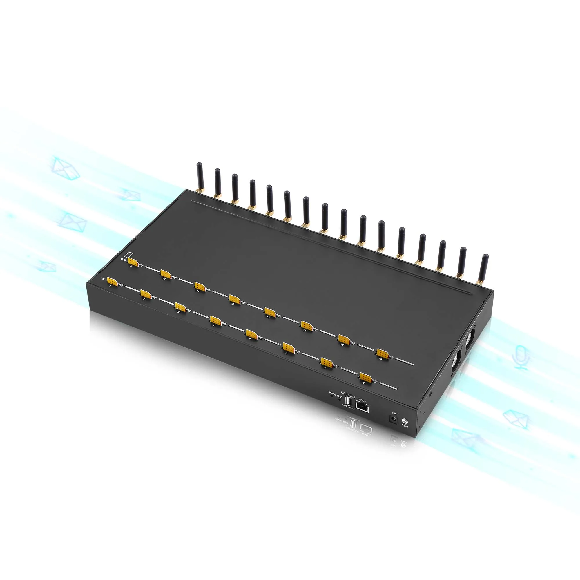 LTE 4G 3G 2G 16 Port 4G 16 sim cards Voip Gateway Configuration Lte Voip Router Gsm Goip Gateway