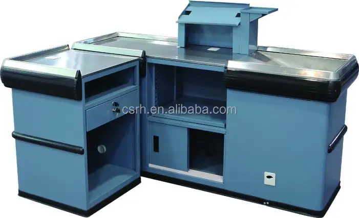 RH-CR124   High quality supermarket checkout counter Store cashier desk design for sale