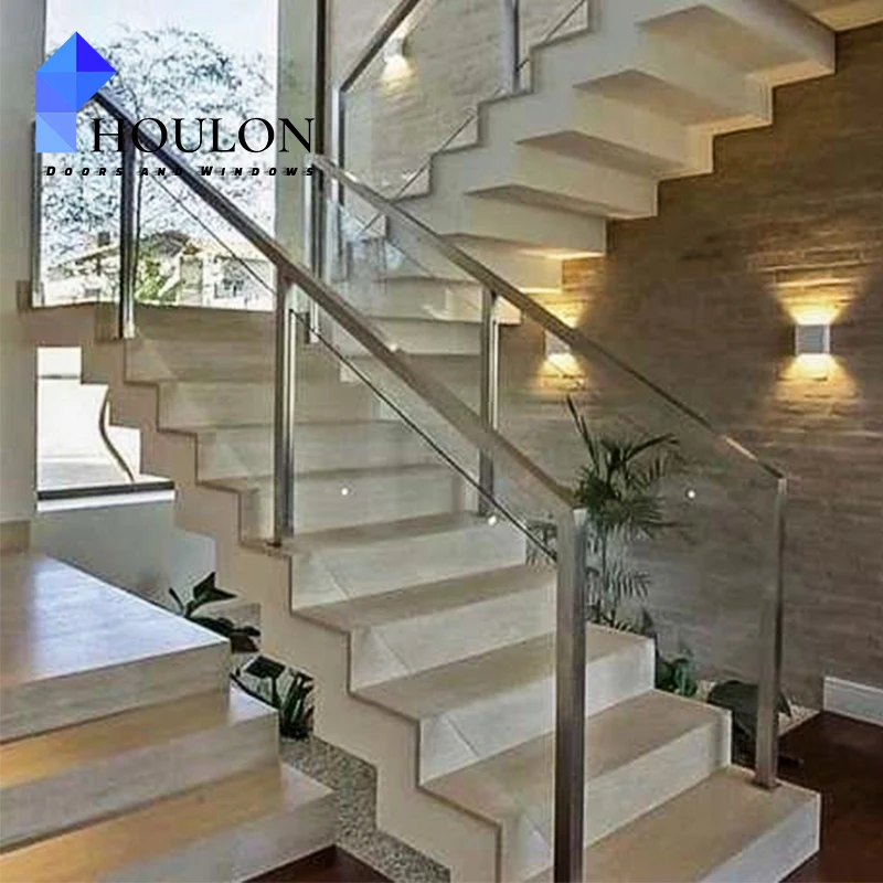 Modern Design Solid Stainless Steel Stair Railing for Balcony & Interior Spiral Staircase with Handrail