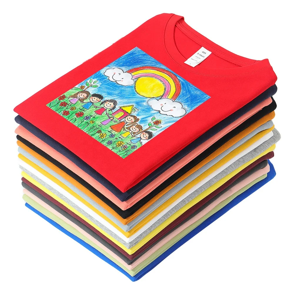 2025 Wholesale Custom T-Shirt High Quality 100% Cotton Heavyweight Plain Short Casual Short Colorful Options Available