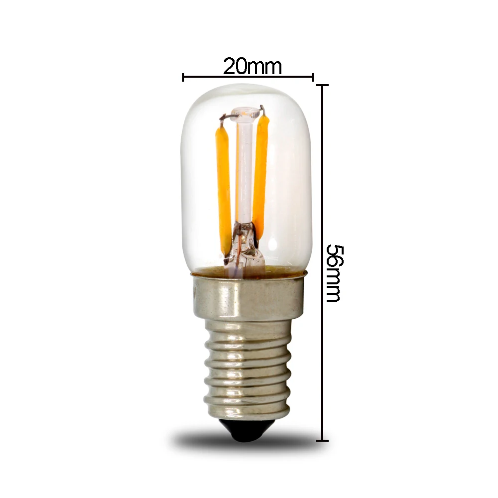 1W Fridge Lamp E12 E14 LED Filament Refrigerator Lightbulb T20 Night pilot Bulb Household Appliances LED Indicator Bulbs