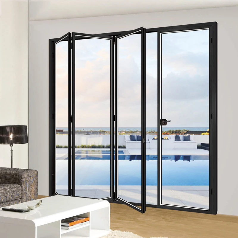
cheap slim frame aluminum folding/ bi fold door price 