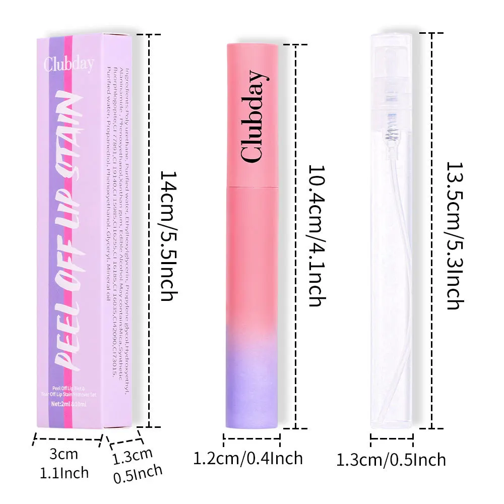 Long Lasting Peel Off Lip Stain Makeup Lip Tint Set Waterproof Lip Gloss