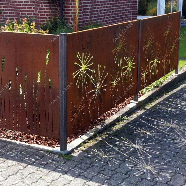 outdoor corten steel metal screens art corten steel screen panel weathering corten steel laser cutting screen