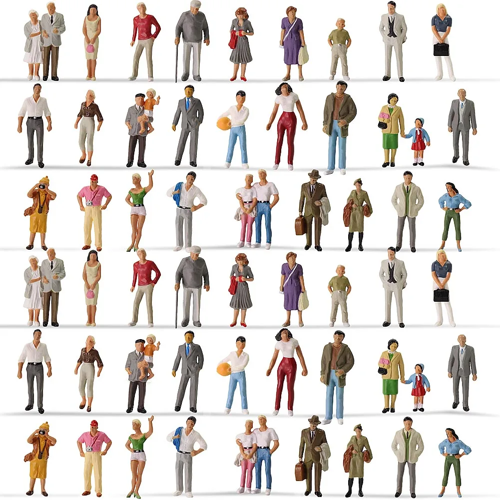 P4310 Model Train Railway Different Poses 1:43 O Scale Standing Painted Figures People