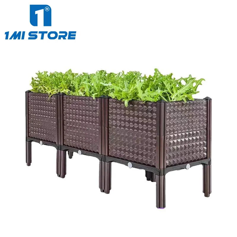 Factory Price Hot Sale Home Garden Rectangle Plant Pots Plastic Planting Flower Box Grow Raised