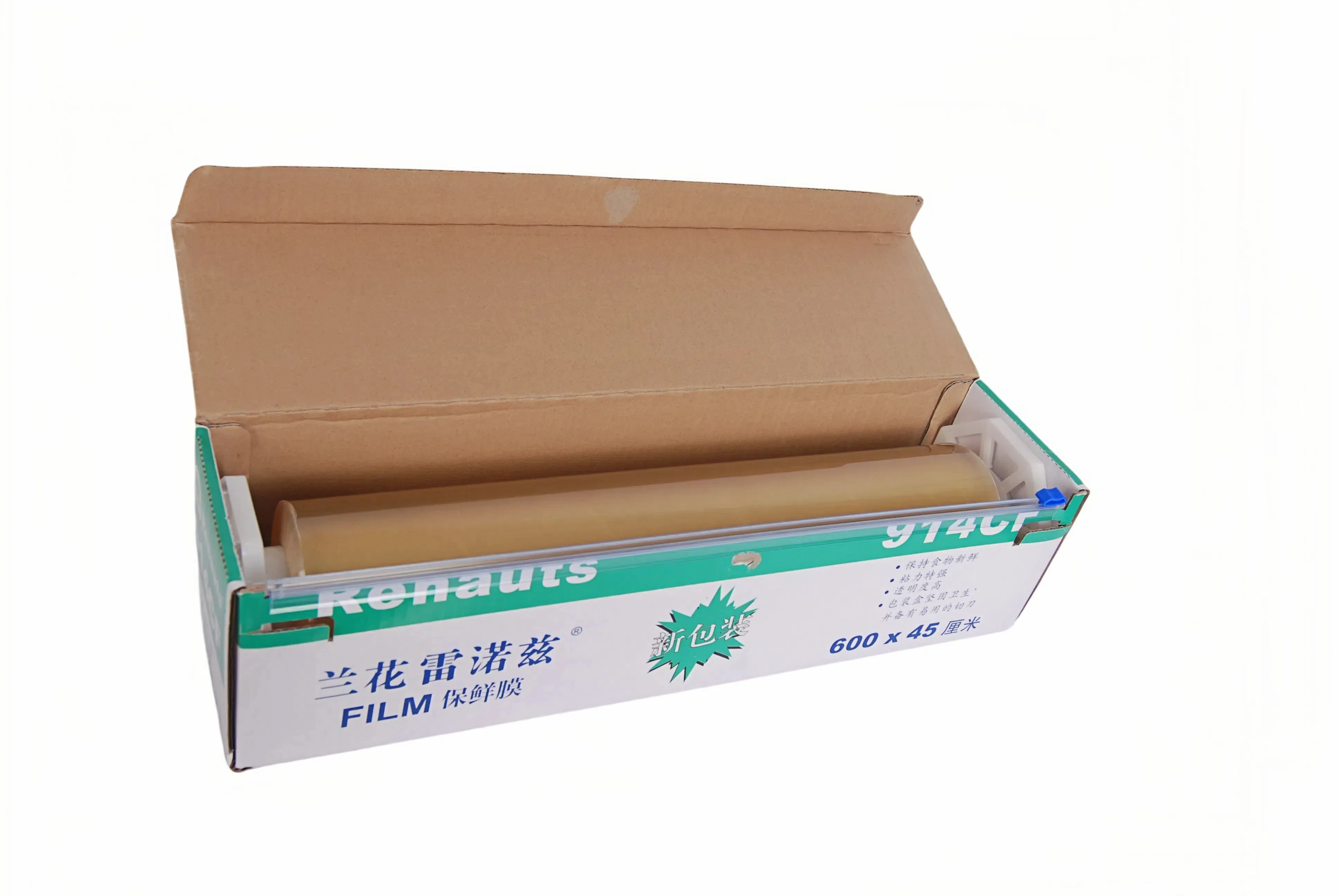 Hot Selling Packaged in PVC Plastic Wrap Food Preservative Film Cutting Cling Cutter With Slide Knife