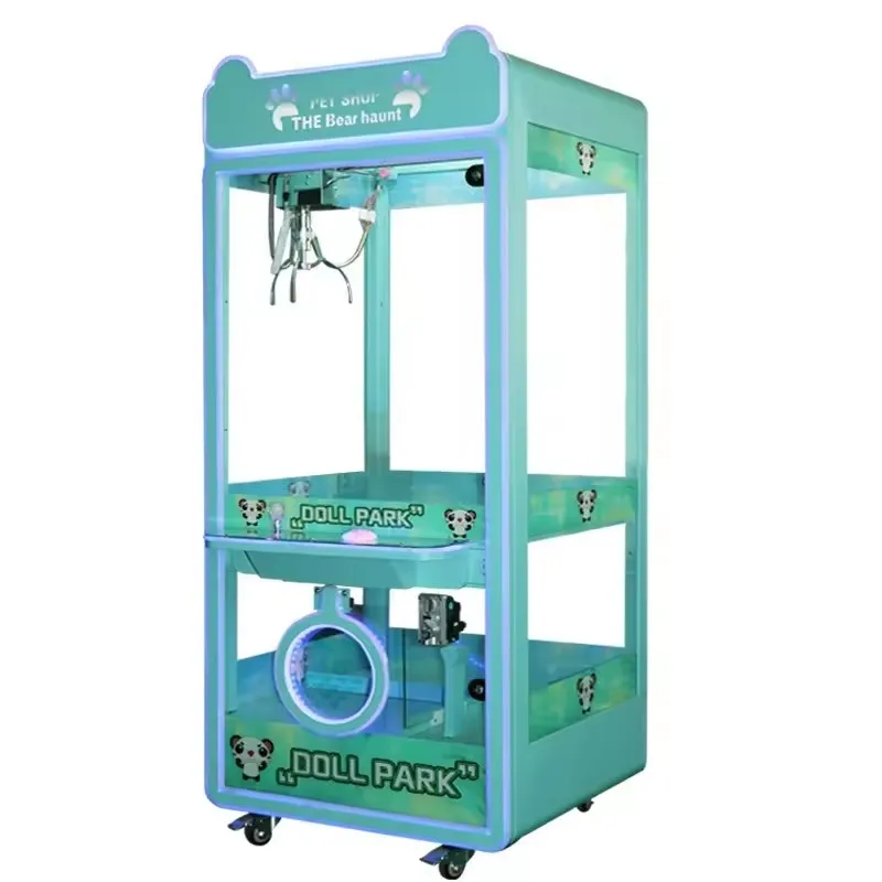 Зеленая оптовая продажа машина для захвата кукол с монетоприемником плюшевая Игрушечная крановым журавлем Подарочная игровая