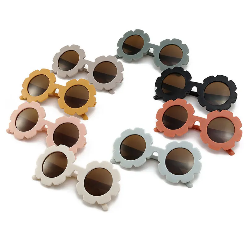 Hot Sale Cute Children UV400 Sunglasses Durable Kids Girl Fashion Sunglasses Flower Wholesales Sunscreen Glasses