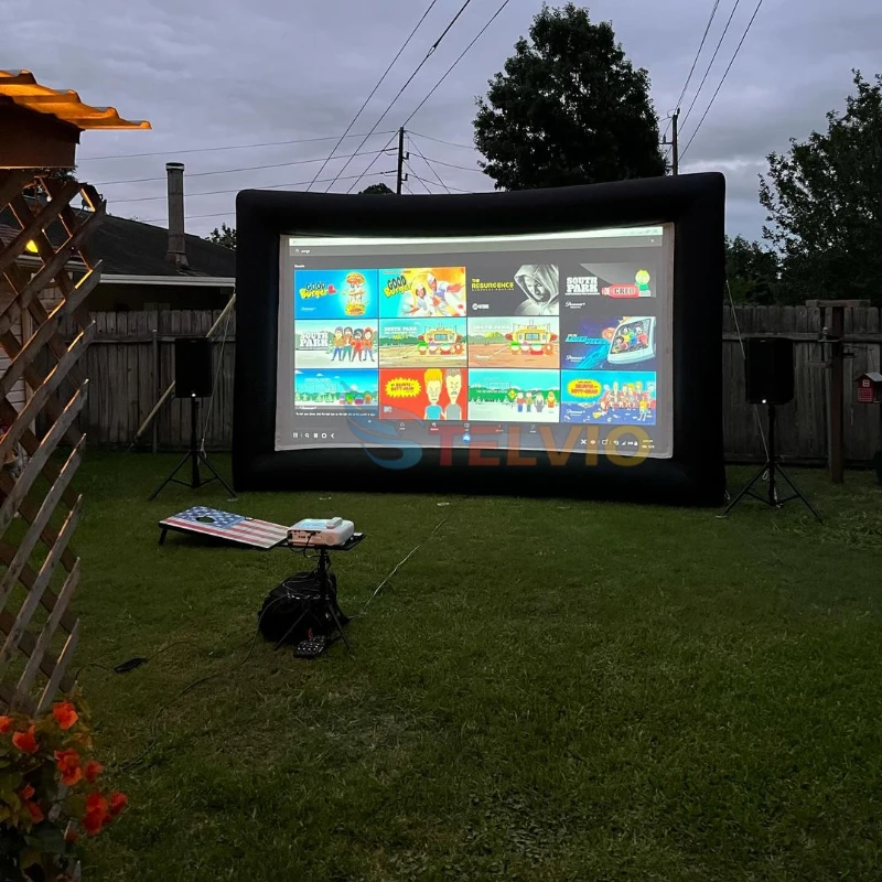 Hot sale blow up movie screen and projector inflatable movie screen outdoor with inflatable chair