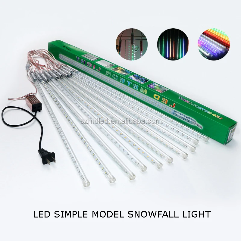 LED Outdoor String Lamp 10 Tubes Meteor Shower Street Garland Christmas Tree Decoration New Year Fairy Garden Display