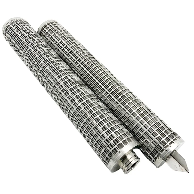 LIANDA Stainless steel sintered metal fiber pleated  filter cartridge for aviation hydraulic fluid filtration