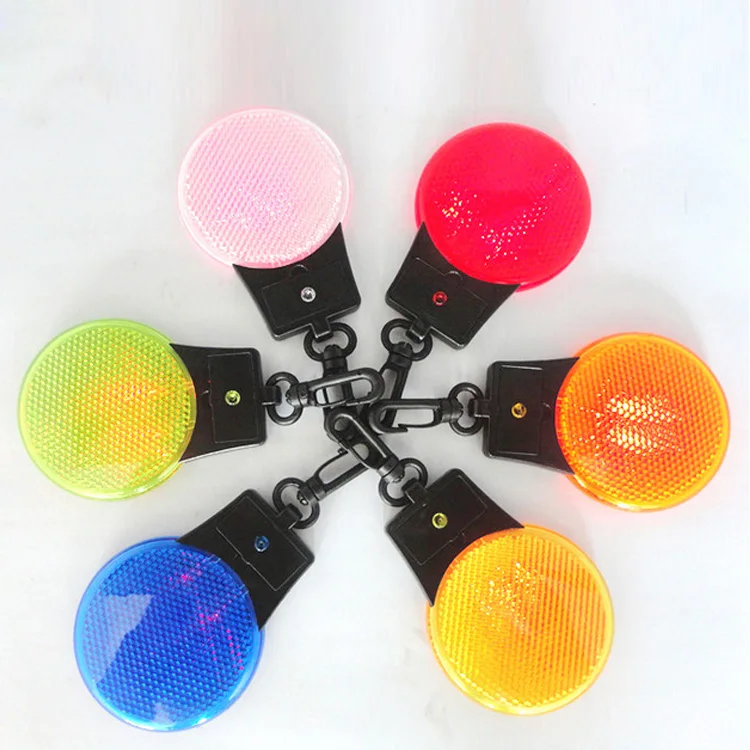 Mini Led Safety Bulb Shape Reflector Light with black clip for Bag Backpack Bike