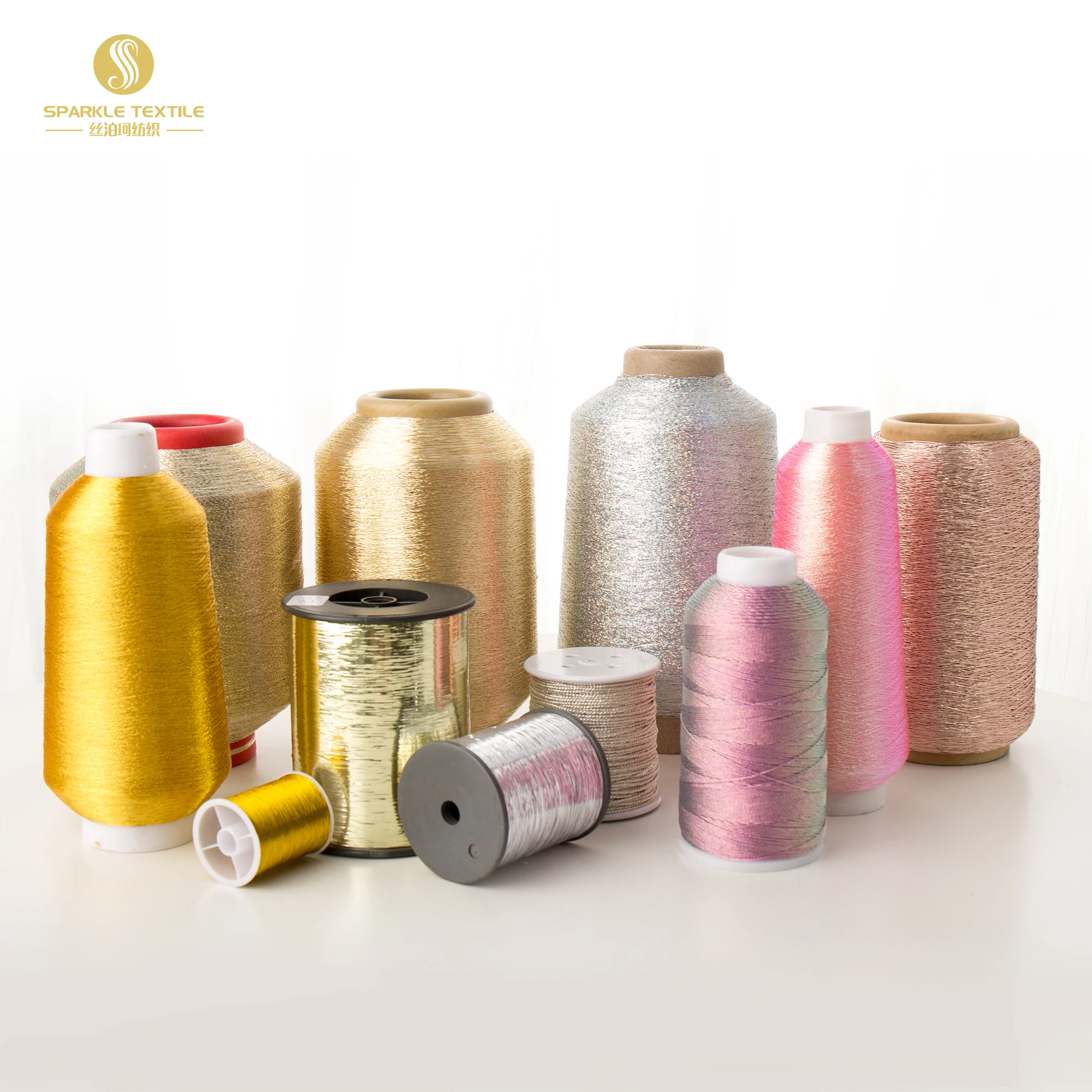 Factory Supply Pure Gold Pure Silver Magic Color M MS ST MX MH FH Type Metallic Yarn Lurex Yarn sparkle yarn