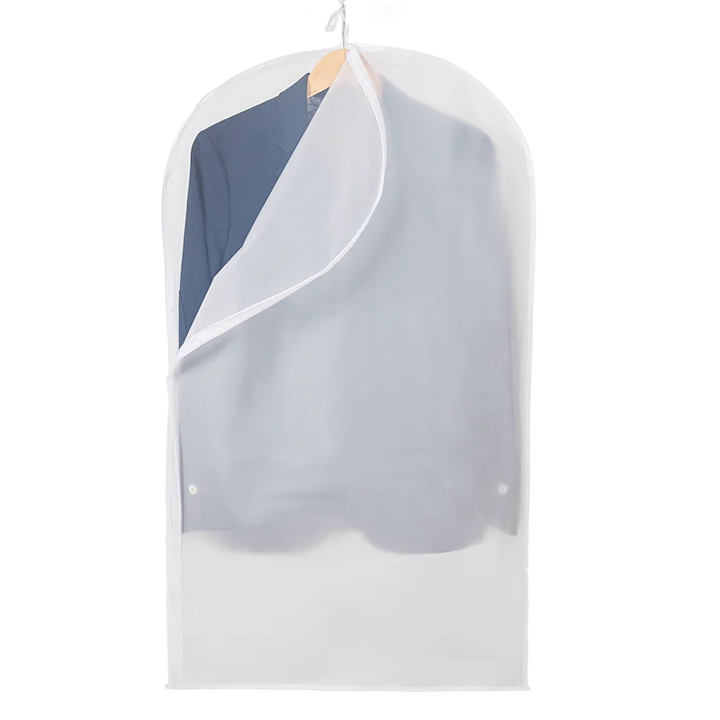 60*100cm Side Zipper Washable transparent suit cover Clear plastic garment bags